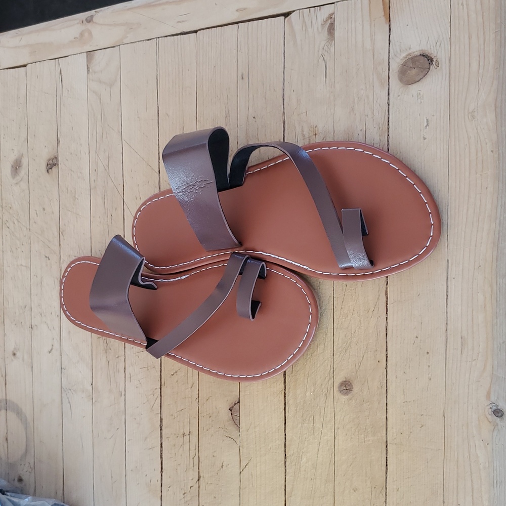 Brown flat sandals
